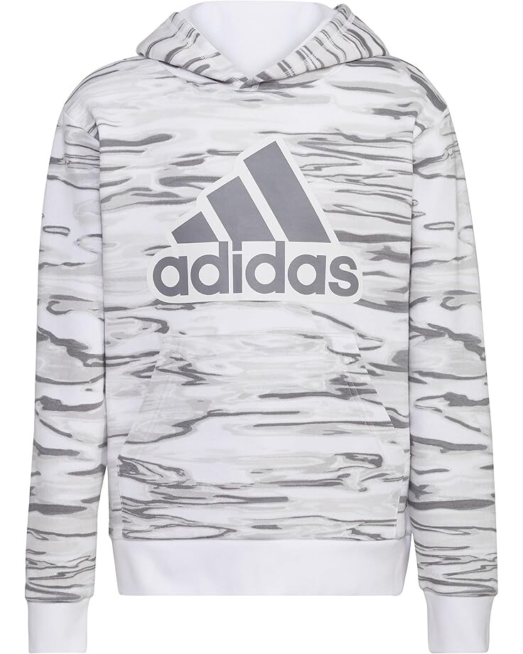 

Пуловер adidas Kids All Over Print Liquid Camo Hooded Pullover, белый