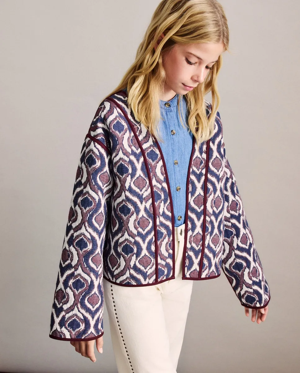 

Открытая жаккардовая куртка с фантазийным узором для девочки Coconut El Corte Inglés, мультиколор