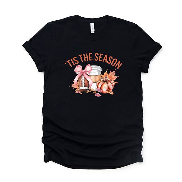 

Coquette tis the season fall - женская футболка с коротким рукавом и принтом Simply Sage Market, Black, Черный, Coquette tis the season fall - женская футболка с коротким рукавом и принтом Simply Sage Market, Black