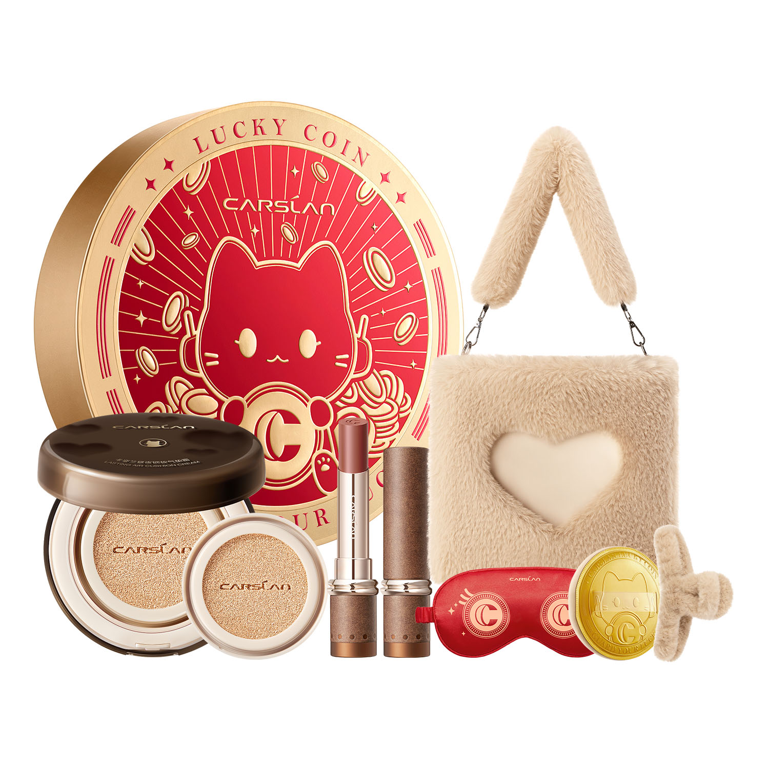 

Набор для макияжа Lucky Coin Box с эффектом контроля жирного блеска и естественного закрепления Carslan