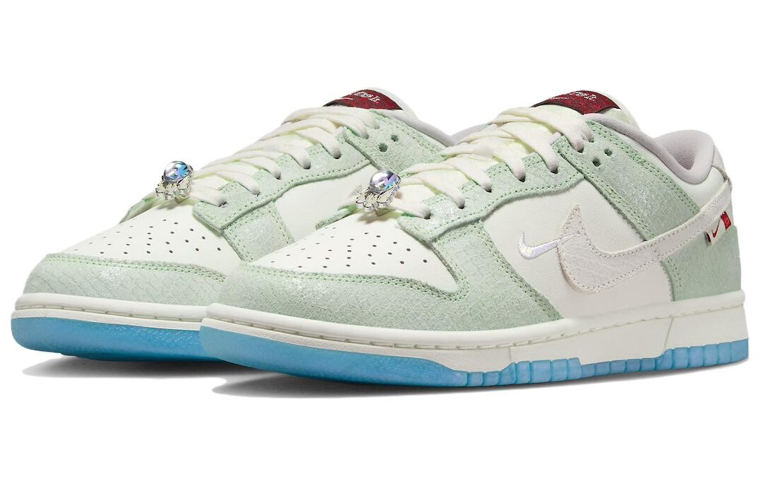 Женские кроссовки для скейтбординга Nike Dunk, Бежевый/Зеленый — фото 3