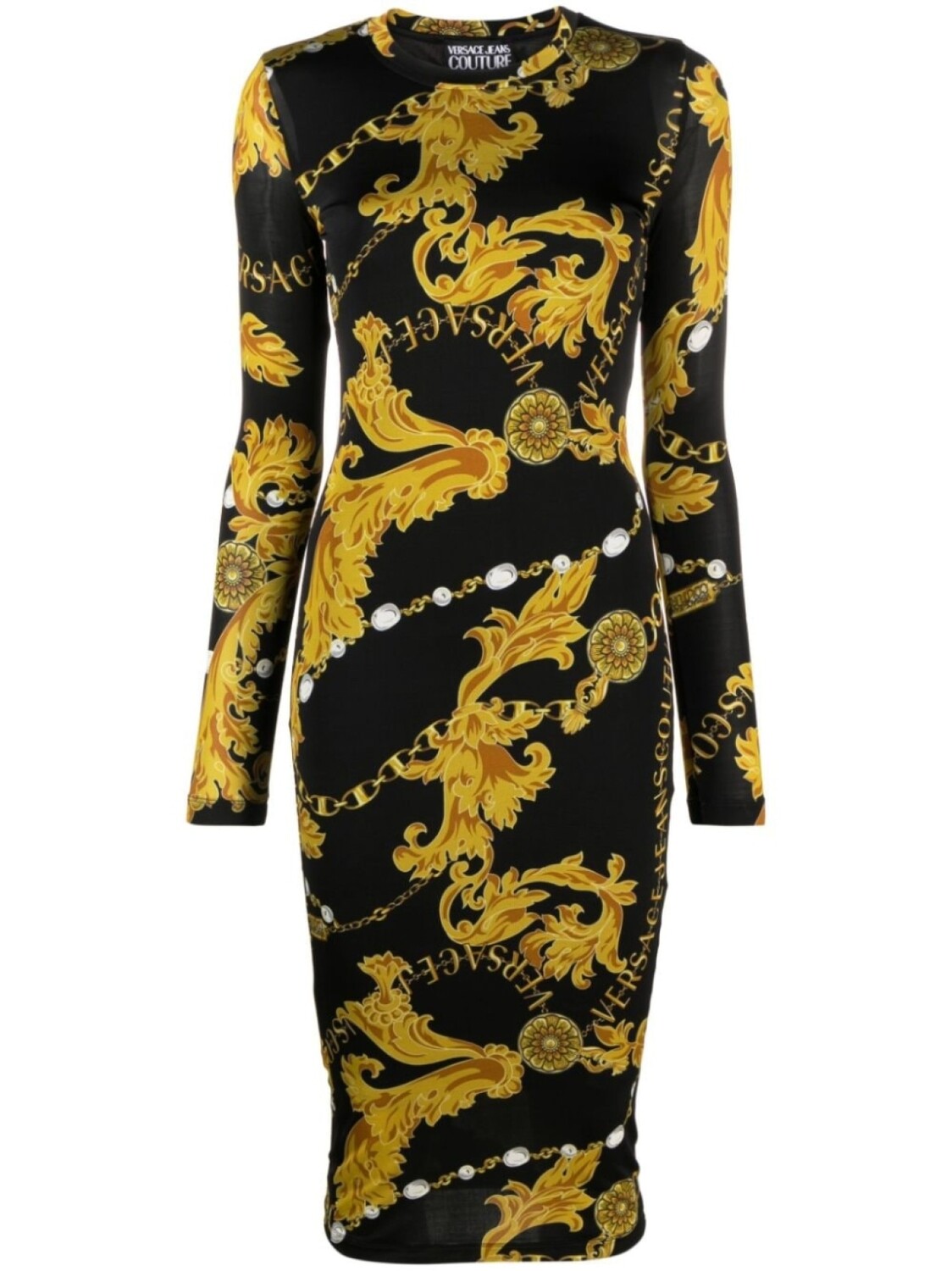 

Versace Jeans Couture платье миди с принтом Baroque, черный
