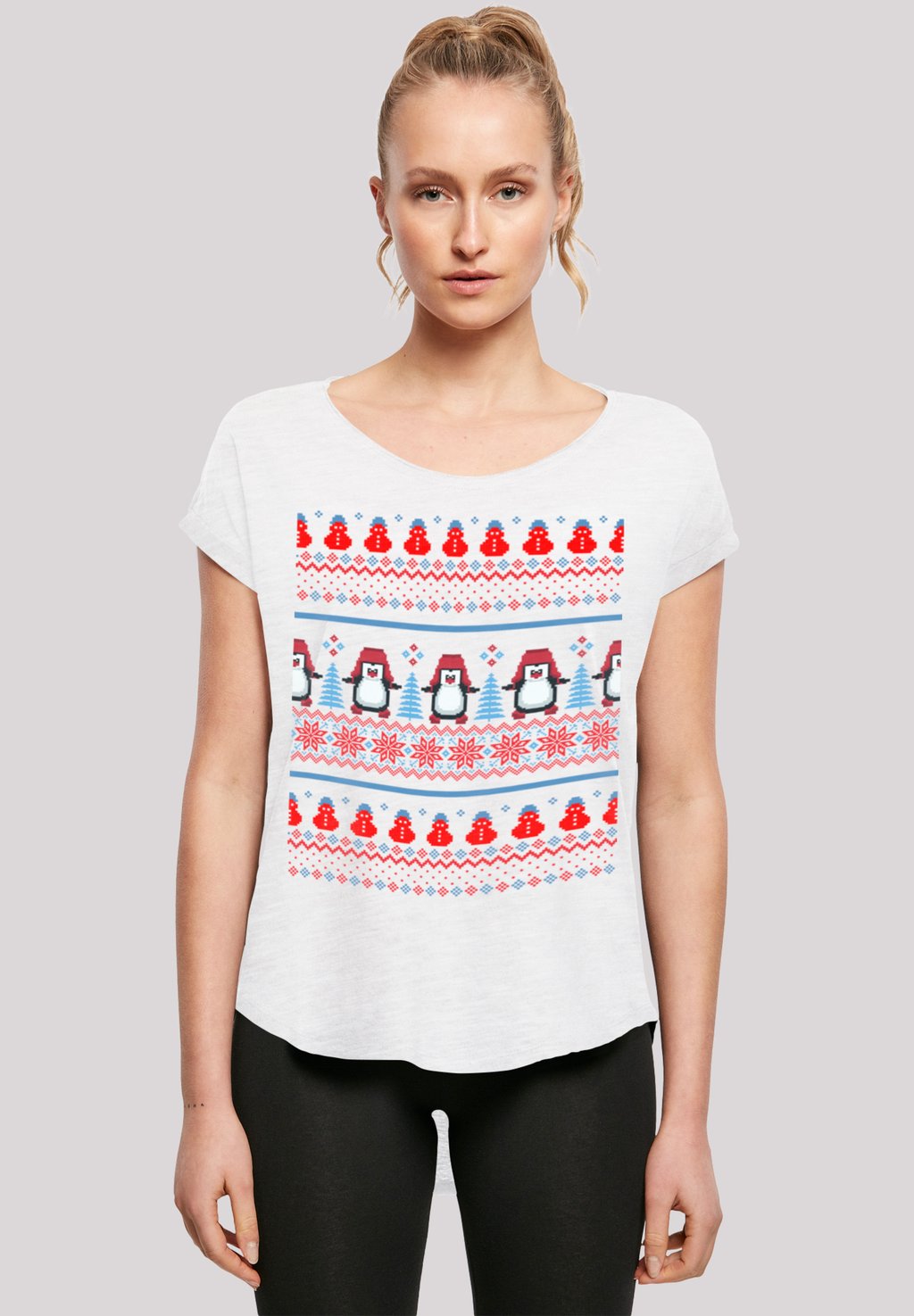 

Футболка с принтом CHRISTMAS PINGUIN F4NT4STIC, белый