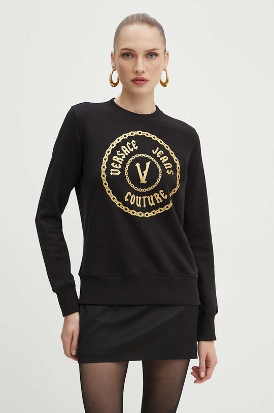 

Хлопковая толстовка Versace Jeans Couture, черный