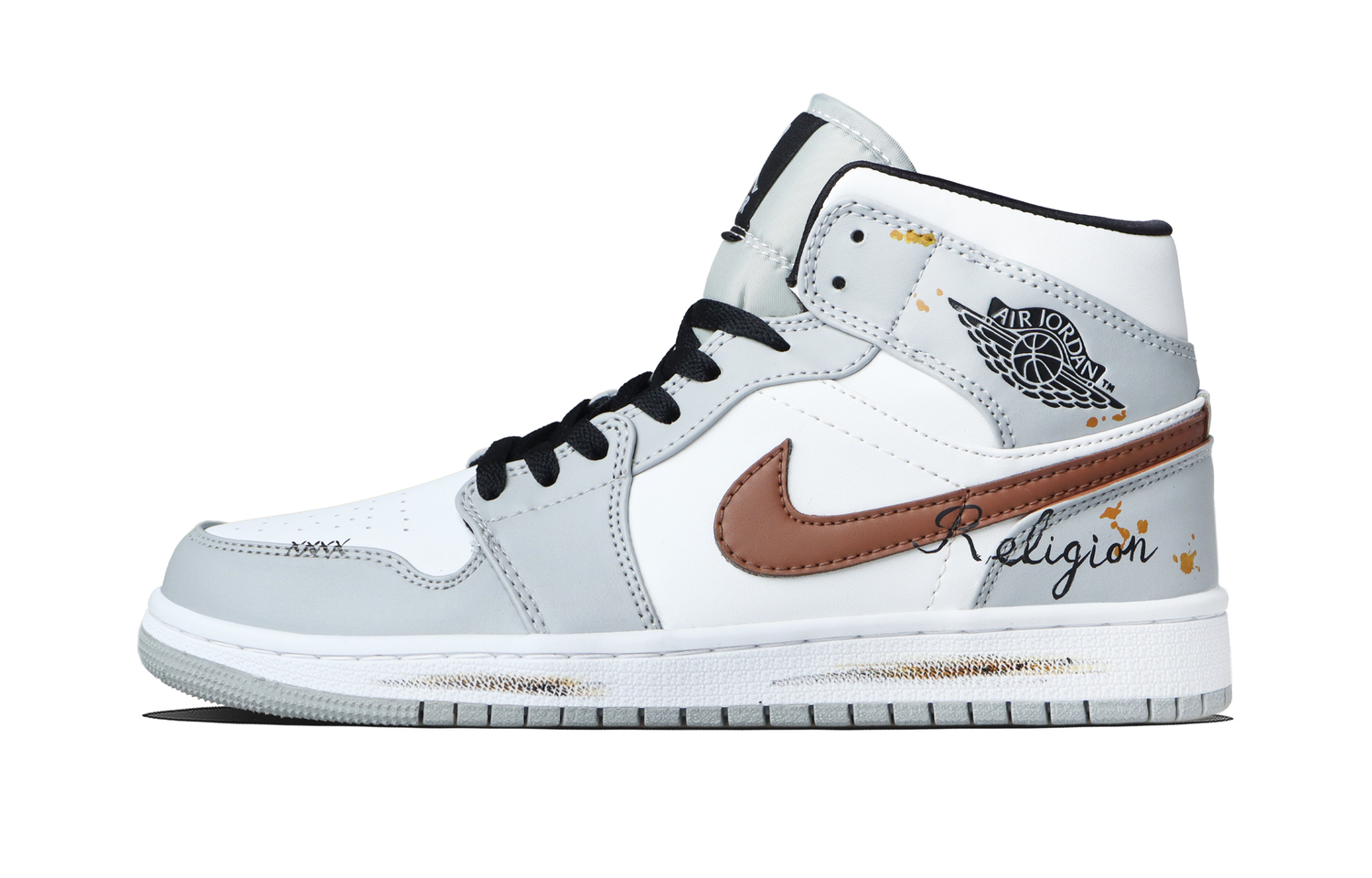 

Jordan Кроссовки Air 1 Old Seal Abrasion Resistant Mid top Vintage Basketball Unisex Gray