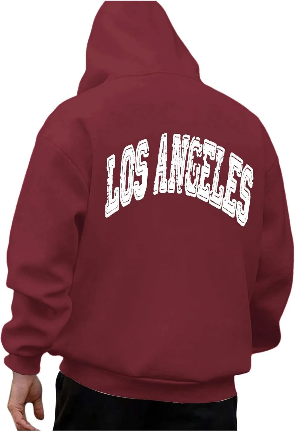 

Мужской худи Los Angeles с капюшоном и принтом, свободный крой, plus size