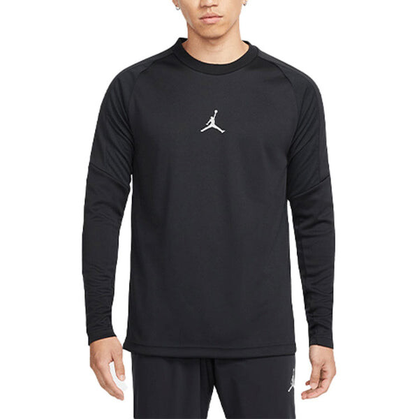 Футболка Air Jordan DRI-FIT Logo Printing Round Neck Sports Pullover Long Sleeves Black, черный — фото 4