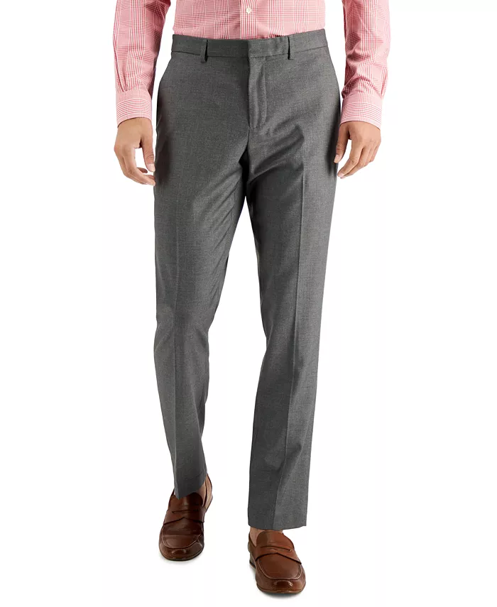 

Мужские облегающие немнущиеся брюки Performance Stretch с эффектом меланжа Perry Ellis Portfolio, белый