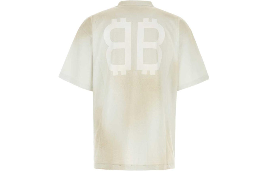 Футболка Balenciaga BB Paris Strass T-shirt Medium Fit 'Dirty White', белый — фото 2