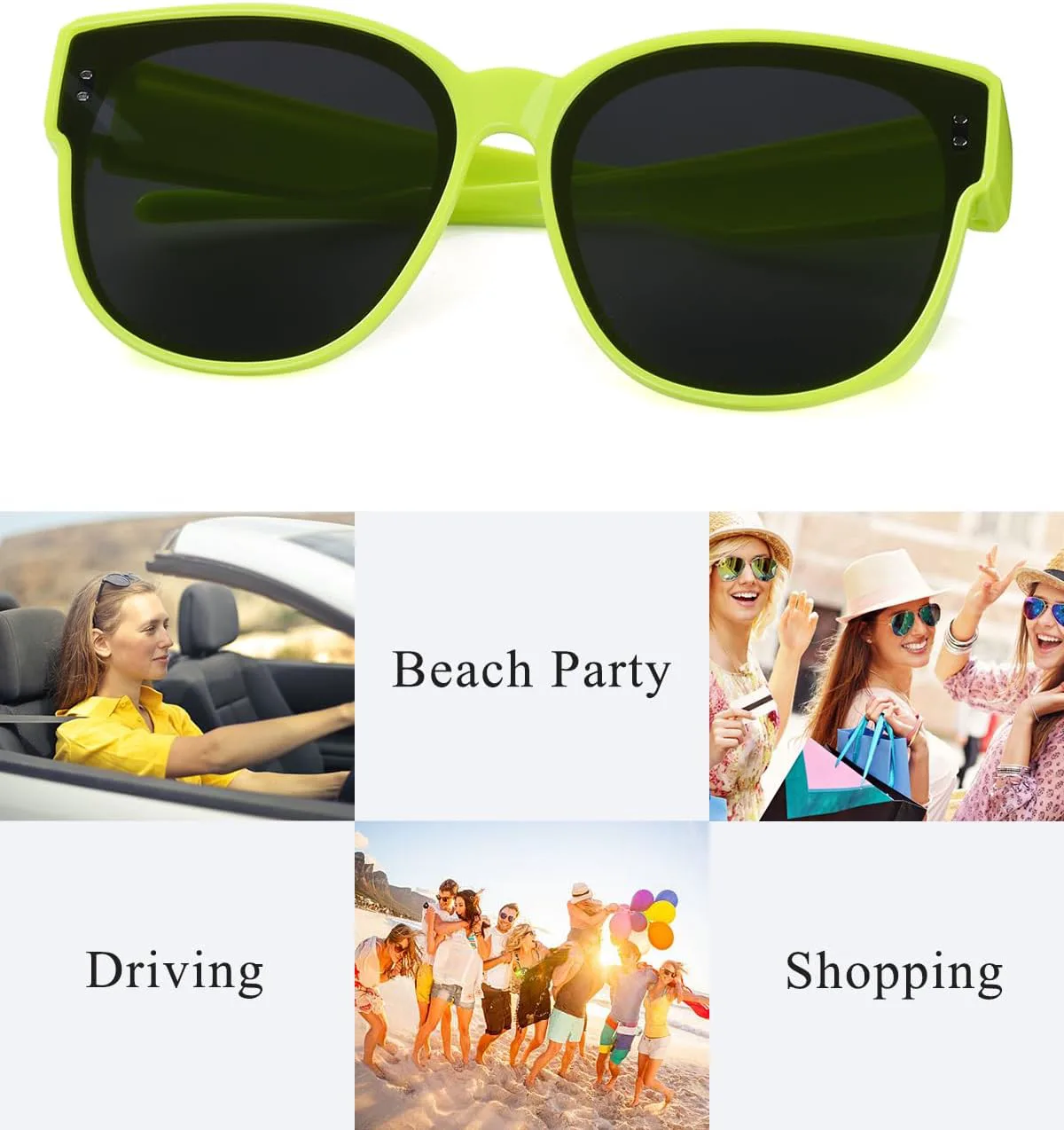 

Солнцезащитные очки большого размера для женщин и мужчин, поляризованные, обтекаемой формы, для вождения, с защитой от УФ-излучения TINHAO, A-fluorescent Green