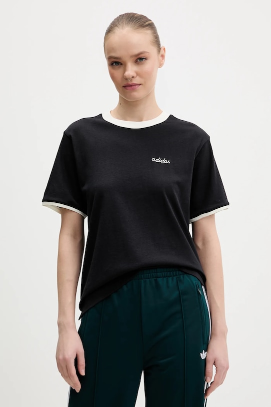

Хлопковая футболка Adidas, черный