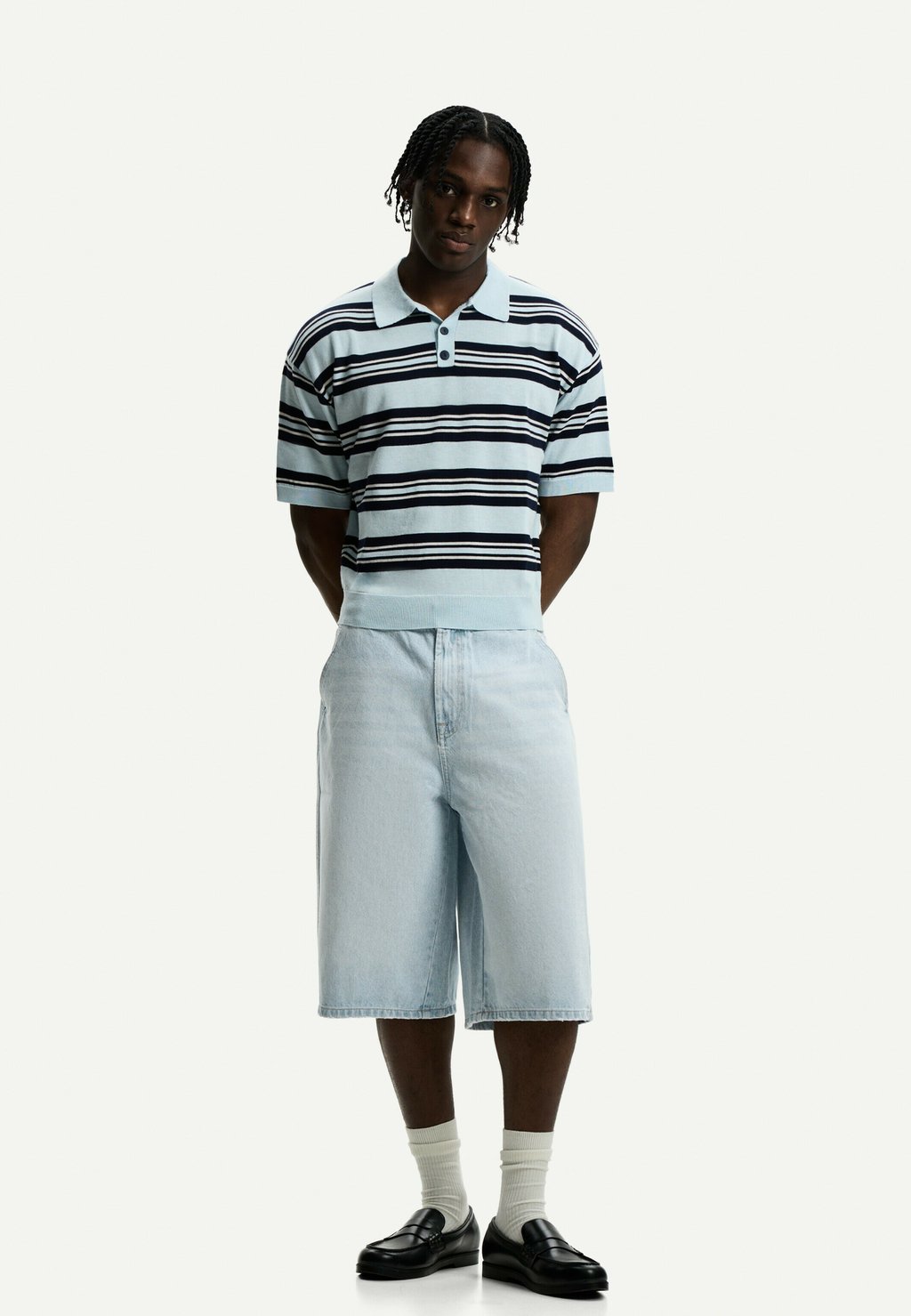 

Джинсовые шорты SKATER- BERMUDA Bershka, светло-голубой