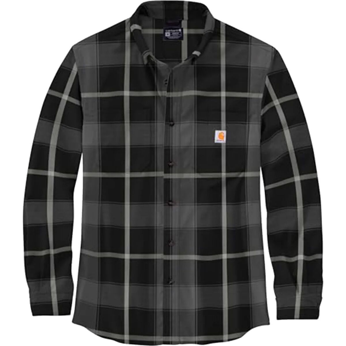 

Рубашка Rugged Flex Relaxed Midweight из фланели в клетку Carhartt, черный