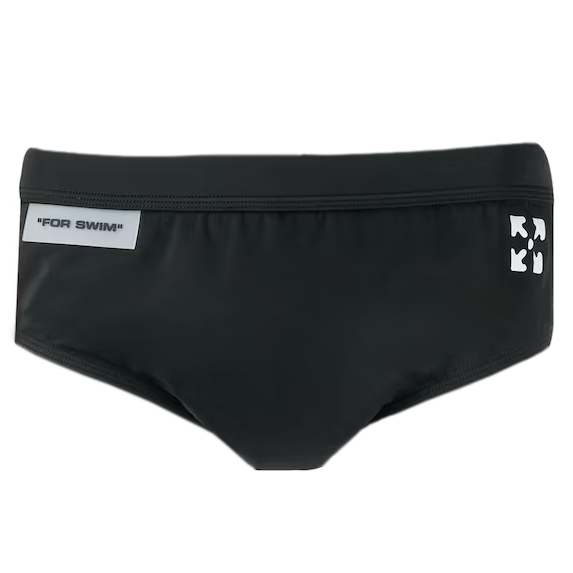 

Элегантные черные плавки с культовым логотипом Off-White
