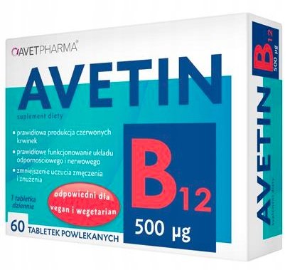 

Avet Pharma, Витамин В12 500 мкг, 60 таб.