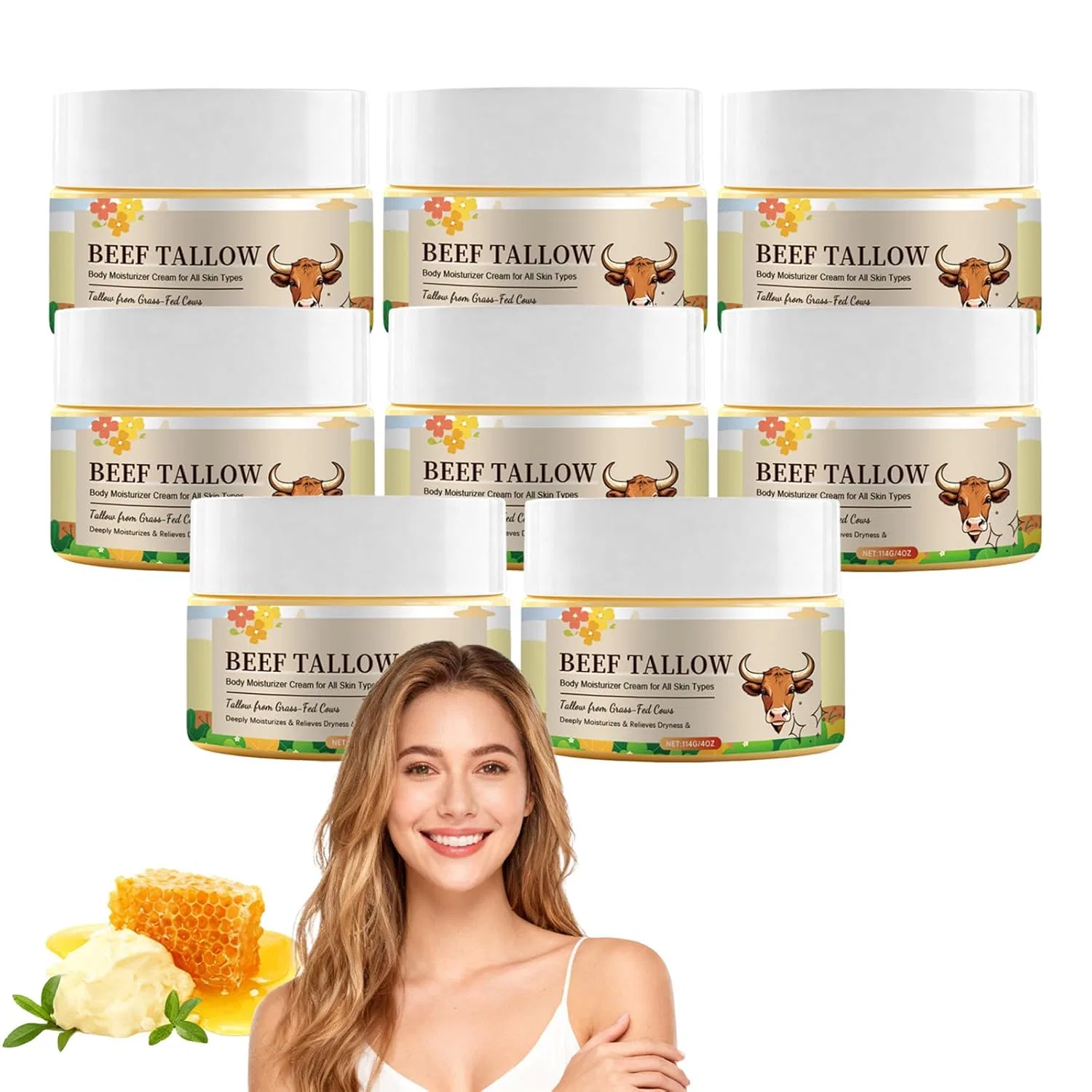 Крем для лица Raevior — И тела с говяжьим жиром и медом, . , 8Pc, 114 г