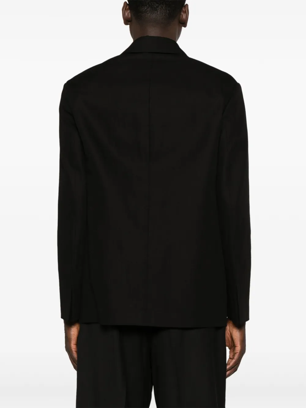 Однобортный пиджак с заостренными лацканами Lanvin, черный — фото 4