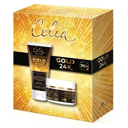 

De Luxe Gold 24k крем против морщин дневной и ночной 50 мл и крем для рук 80 мл Celiaset
