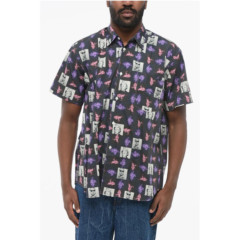 

Рубашка из хлопка с принтом и стандартным воротником Comme Des Garçons, Multicolor
