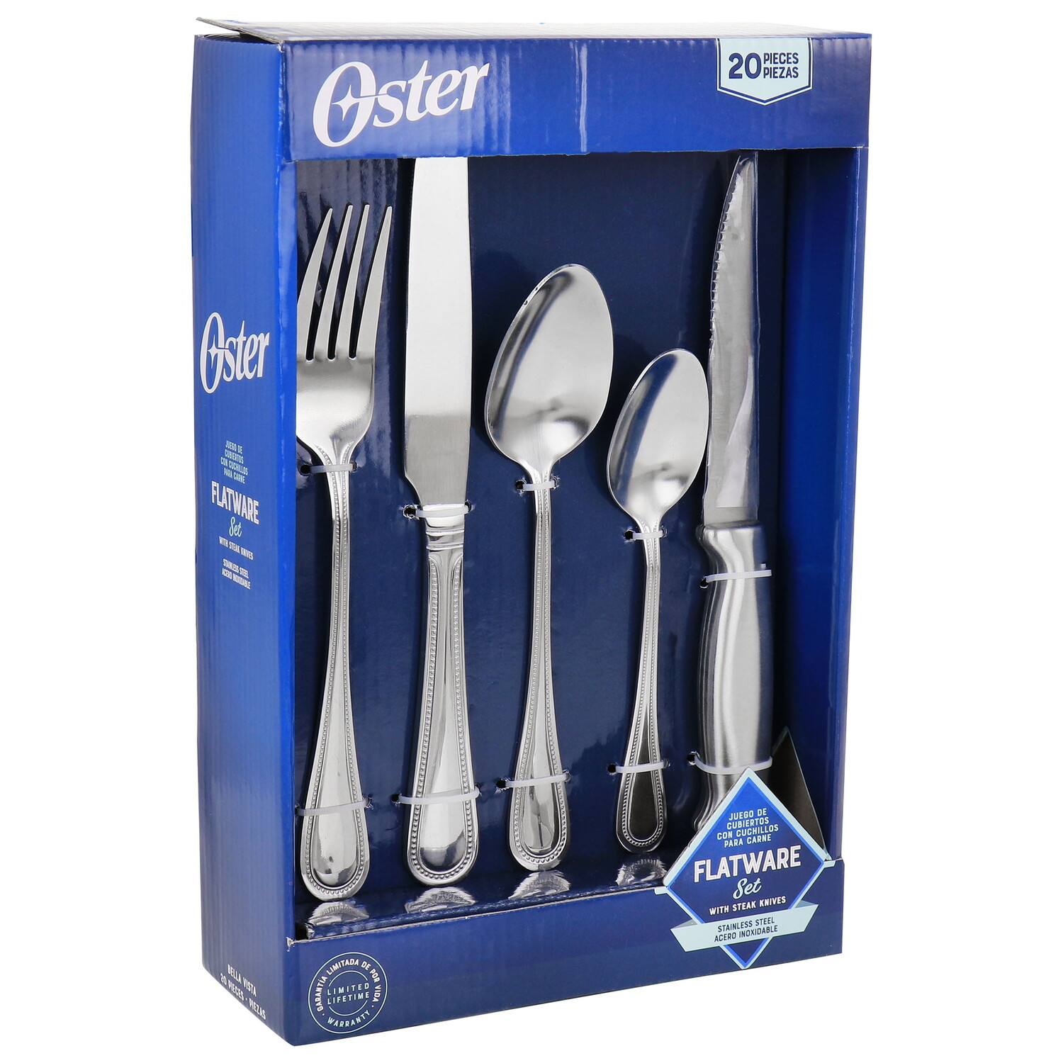 

Набор столовых приборов Oster 20 предметов, серебряный