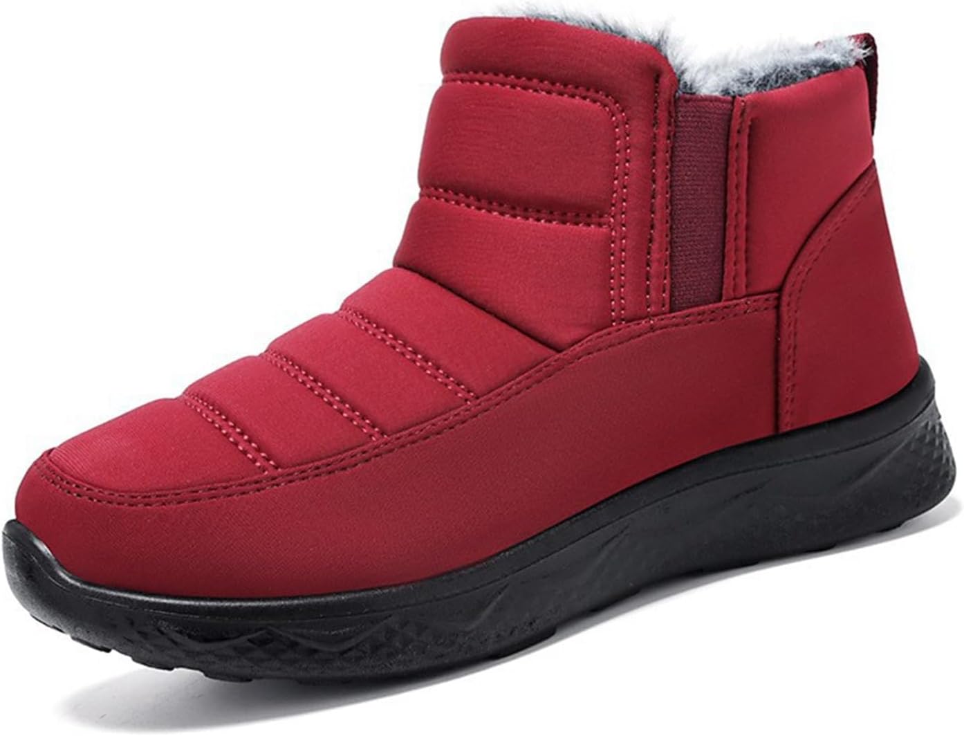 

Зимние ботинки KtEli для мужчин, удобные мужские снежные и зимние теплые ботинки на липучке с противоскользящей подошвой, мужская обувь, водонепроницаемые ботинки с теплым мехом на молнии для мужчин и женщин (Цвет: красный, Размер: 40)