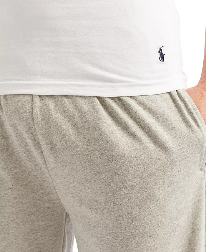 Мужские классические V-образные футболки из хлопка, 5 штук, Slim Fit Polo Ralph Lauren, белый — фото 3