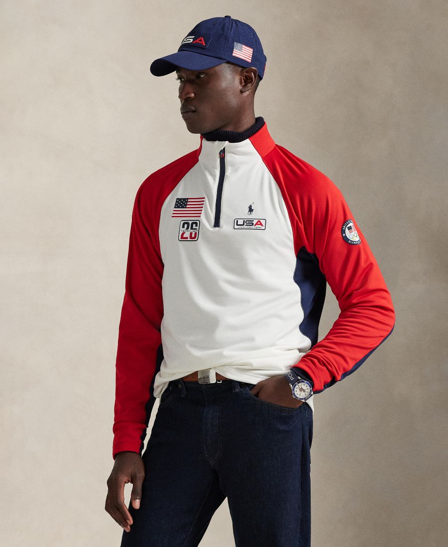 

Мужской флисовый пуловер с символикой сборной США Polo Ralph Lauren, Ceramic White Multi