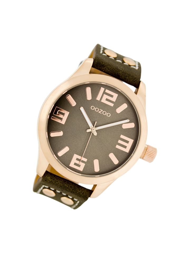 

Аналоговые наручные часы Oozoo Timepieces, коричневые, очень большие (примерно 46 мм)
