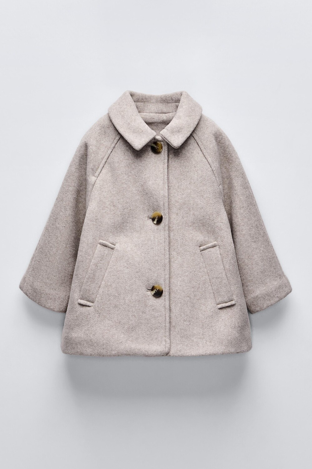 

Пальто с текстурой из войлока ZARA, бежевый