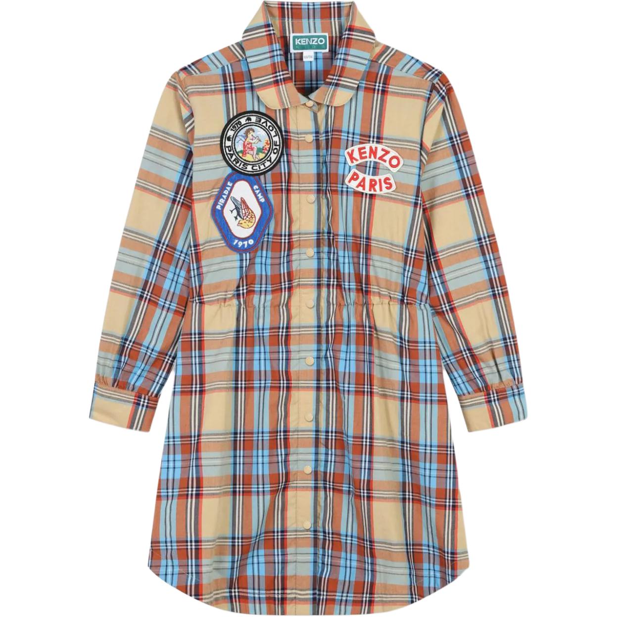 

Длинное платье с длинными рукавами SS24 Light Umber Kids' KENZO, Light Umber