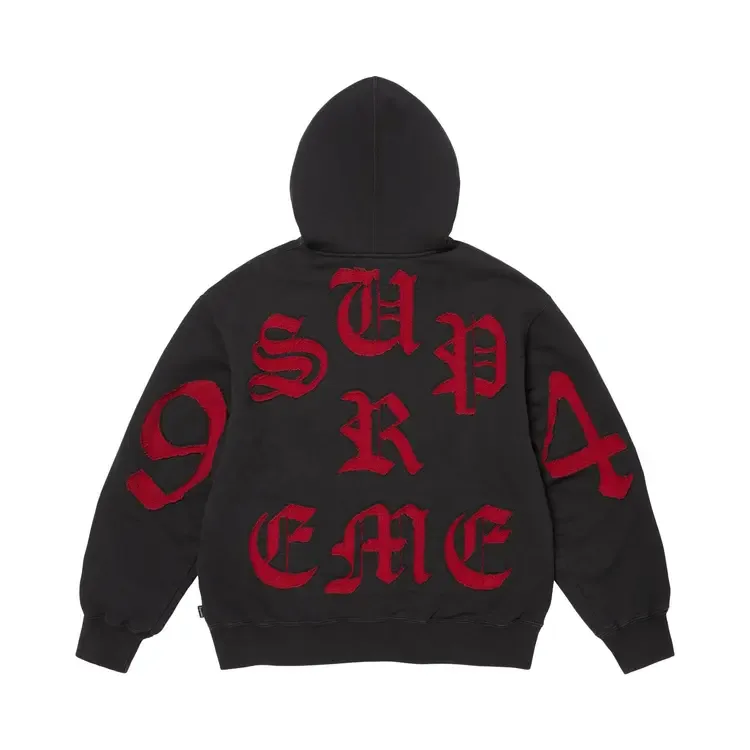 Толстовка Supreme с вырезами и застежкой-молнией, черная — фото 2