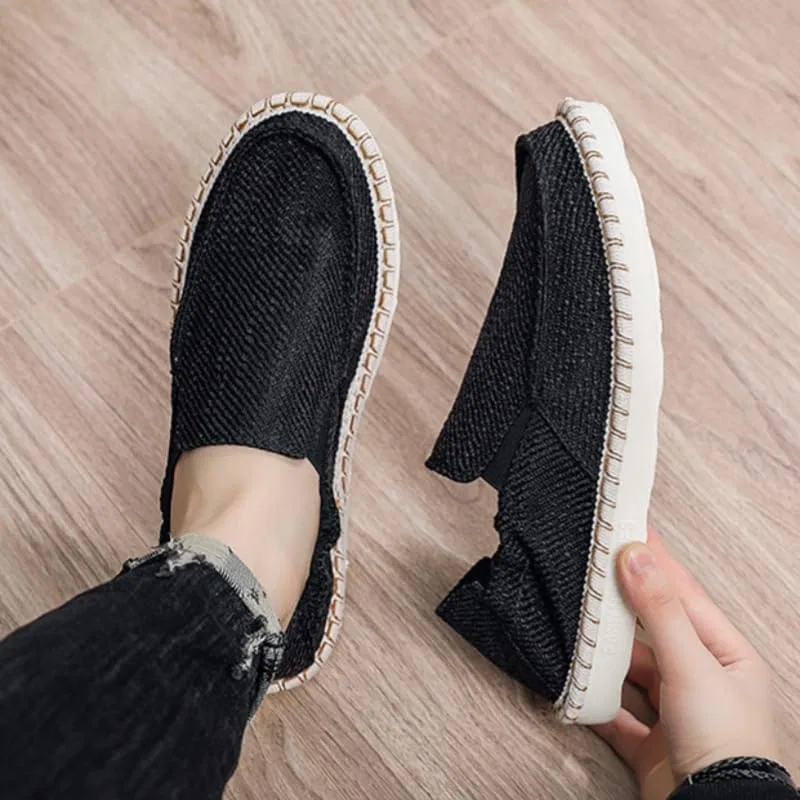 Лоферы мужские дышащие парусиновые, Slip-On, Black HoaloX — фото 3
