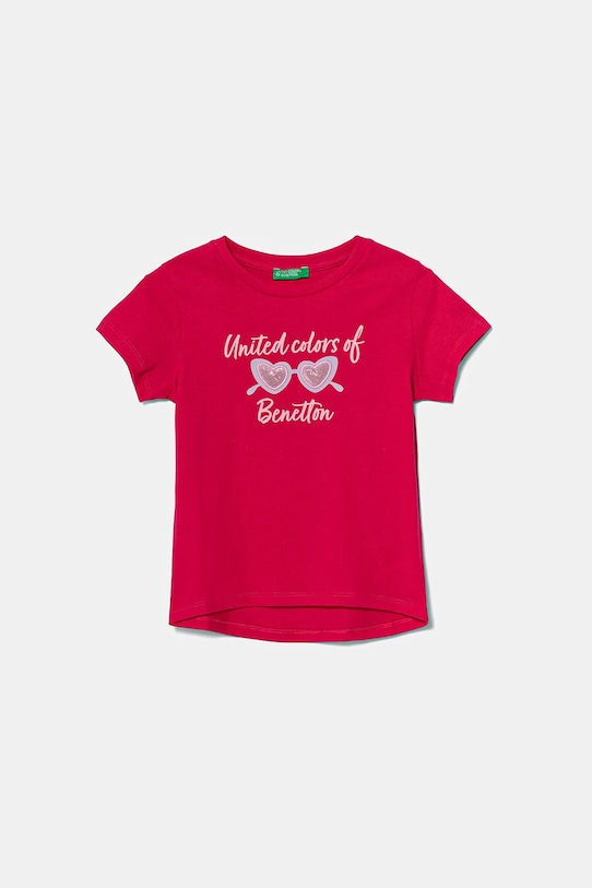 

Детская хлопковая футболка United Colors Of Benetton, розовый