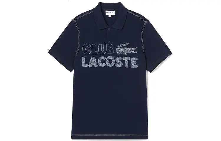 

Рубашка поло мужская темно-синяя Lacoste, темно-синий