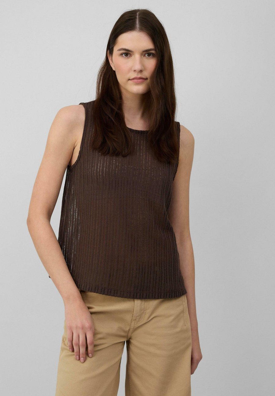 

Топ s.Oliver TRANSPARENTES MIT RUNDHALSAUSSCHNITT, Mokka/Dark Brown