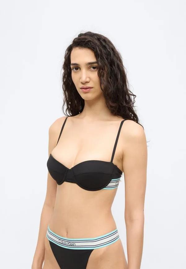 Верхняя часть купальника balconette с полосками Calvin Klein Swimwear, Black — фото 3