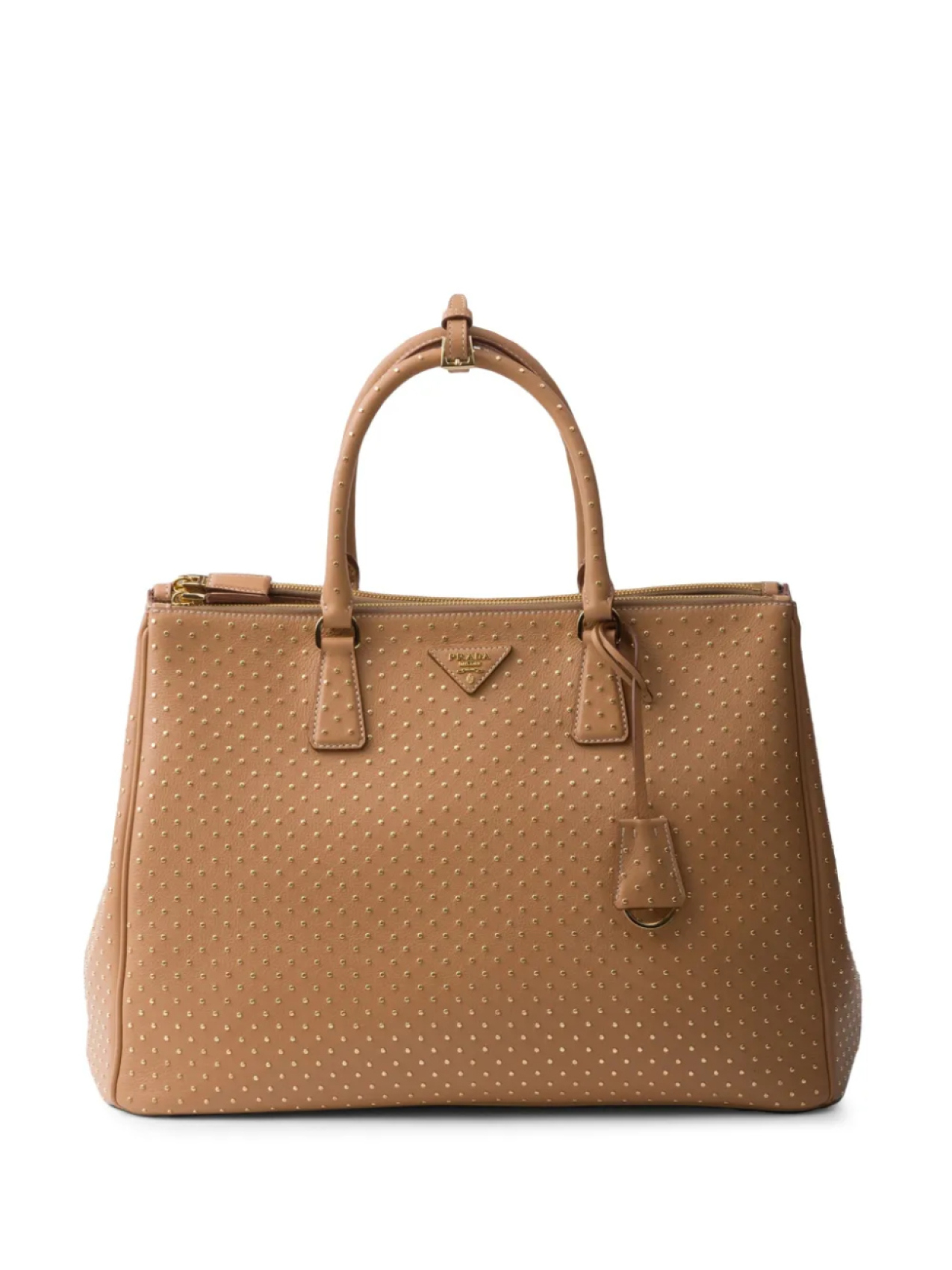 

Prada декорированная сумка Galleria из сафьяновой кожи, коричневый