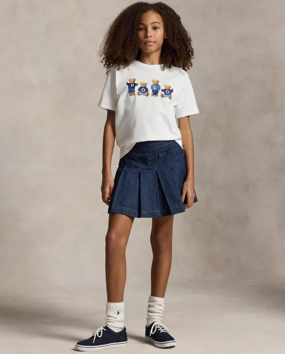 Детская футболка из плотного хлопка с медвежонком Polo Polo Ralph Lauren, белый — фото 4