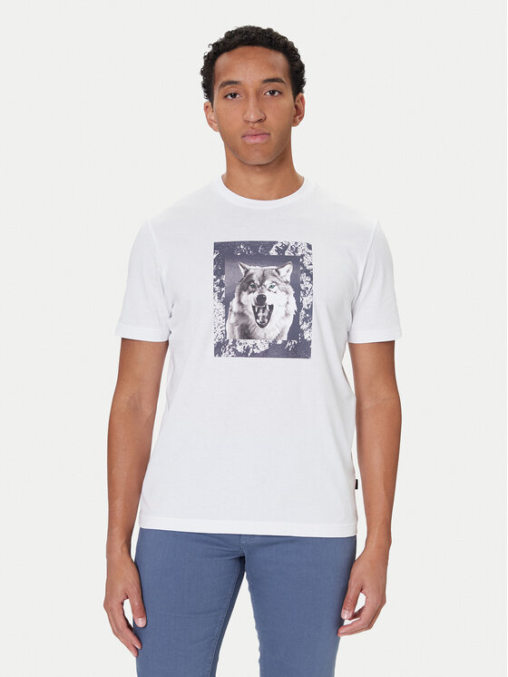 

Футболка regular fit Lupo 50554615 Boss, бежевый