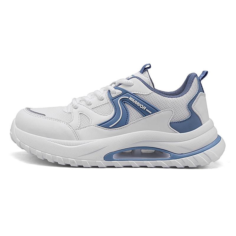 

Мужские низкие кроссовки для бега с увеличенной высотой, устойчивые к истиранию, легкие и дышащие WARRIOR, белый синий
