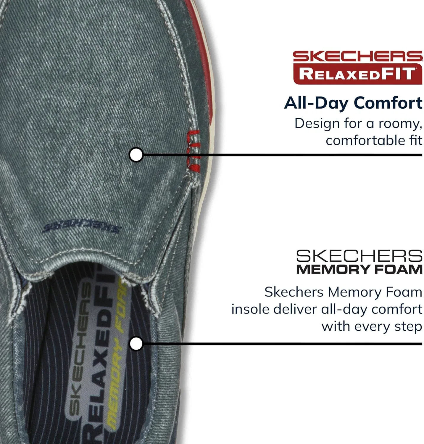 Мужские мокасины Skechers Expected Avillo, Navy — фото 2