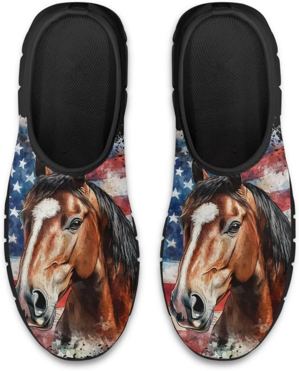 Мужские слипоны-лоферы без шнурков с 3D-принтом Hsaiyjsp, Usa Flag Horse — фото 4
