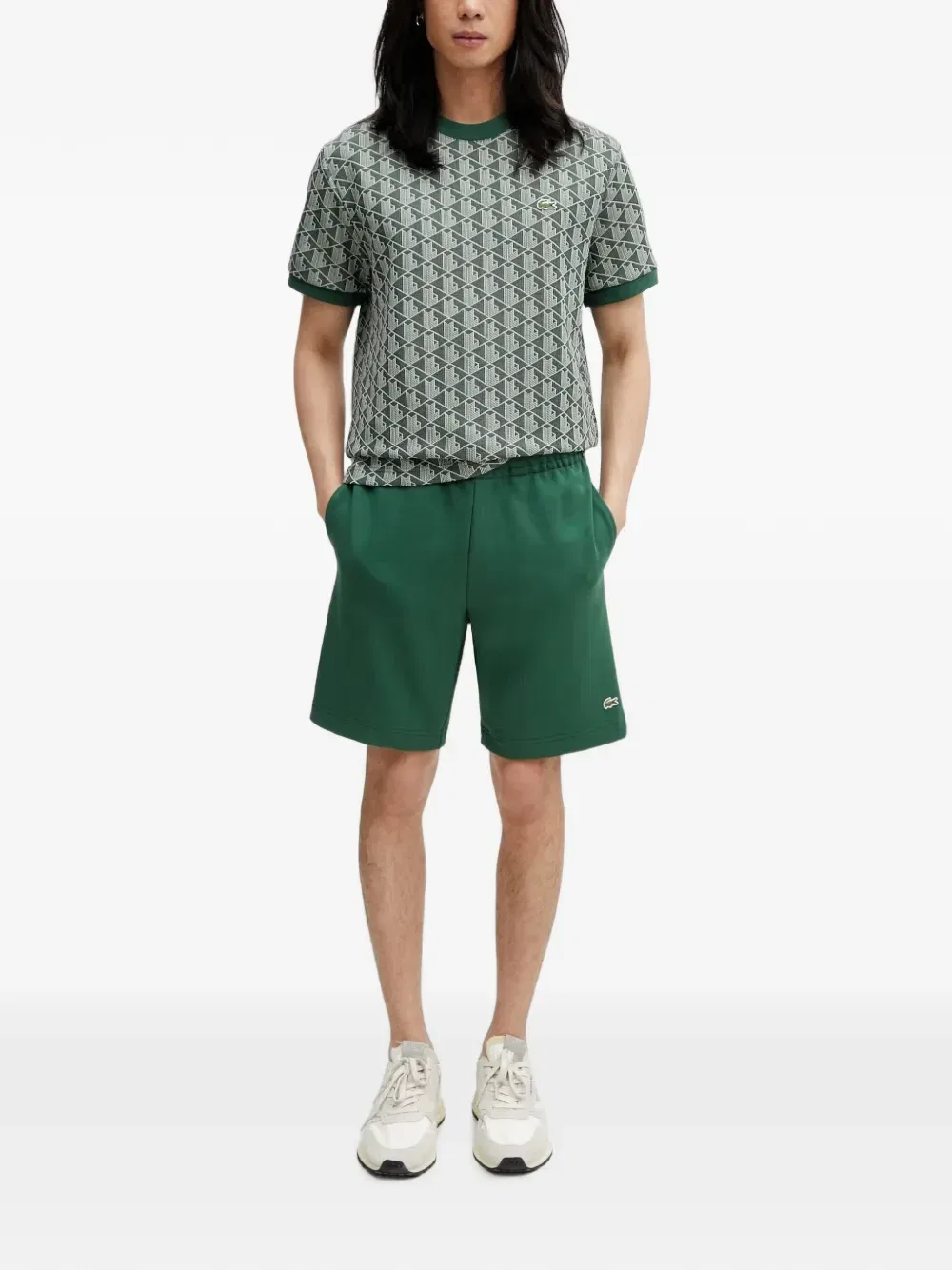 Шорты на кулиске с нашивкой-логотипом Lacoste, зеленый — фото 2