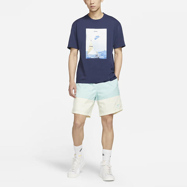 Шорты colorblock quick dry woven sports shorts blue Nike, синий — фото 3
