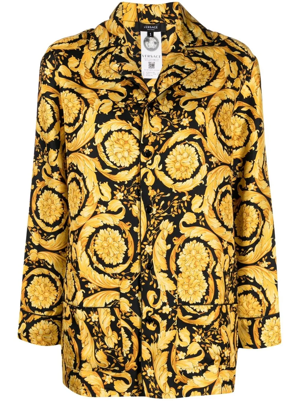 

Пижамный топ с принтом Barocco VERSACE, желтый