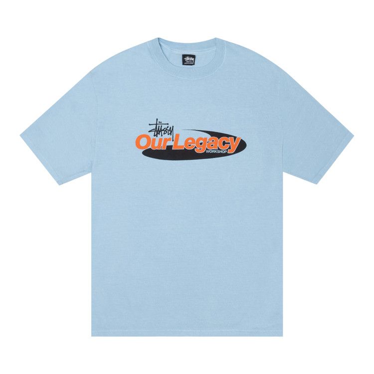 

Футболка Stussy x Our Legacy Work Shop Swirl Tee Pigment Dyed, Baby Blue
