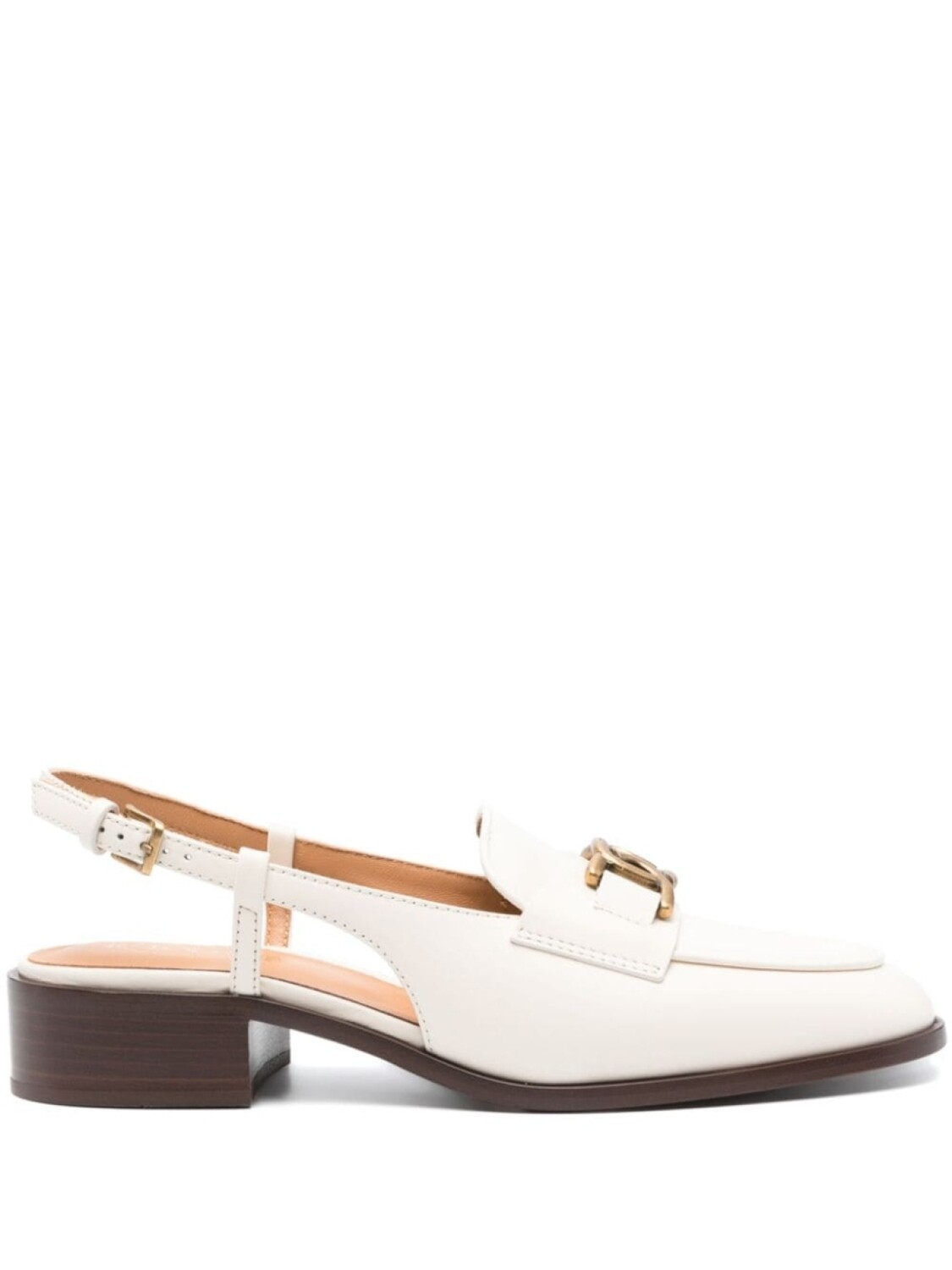 

Tod's лоферы с металлическим декором, белый