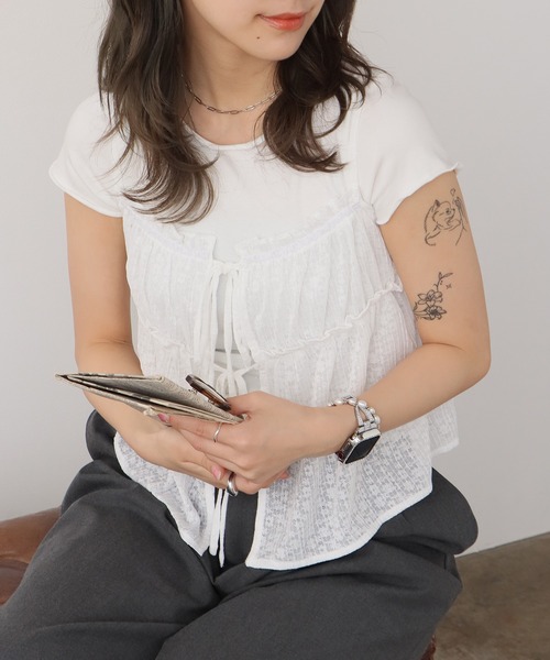 

Топ с двойной лентой ROOPTOKYO, белый