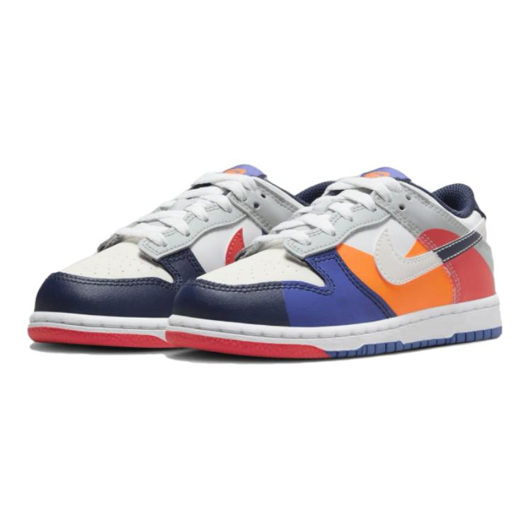 Nike Dunk Устойчивые к истиранию низкие детские скейтбординговые кроссовки бело-синие — фото 3