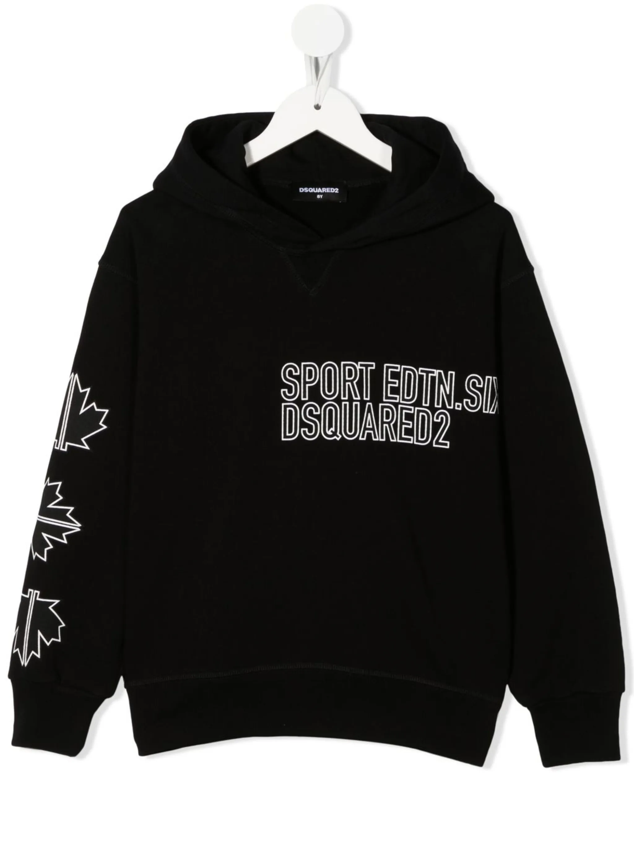

Флисовое худи с логотипом Dsquared2 Kids, черный